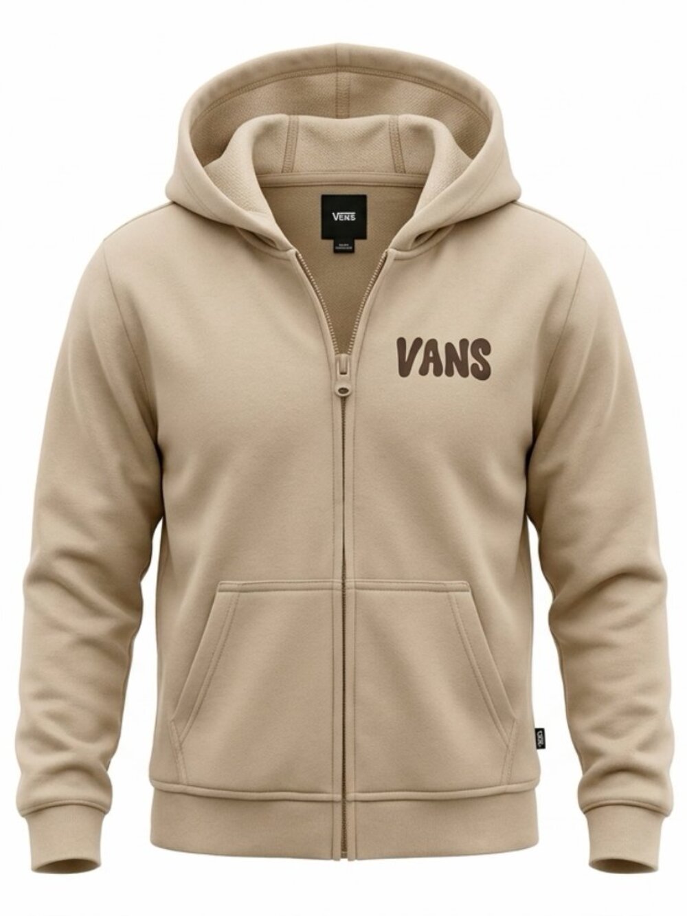 Vans Kids Size 5 Zip Hoodie NWT Beige Happy Days Smiley Graphic